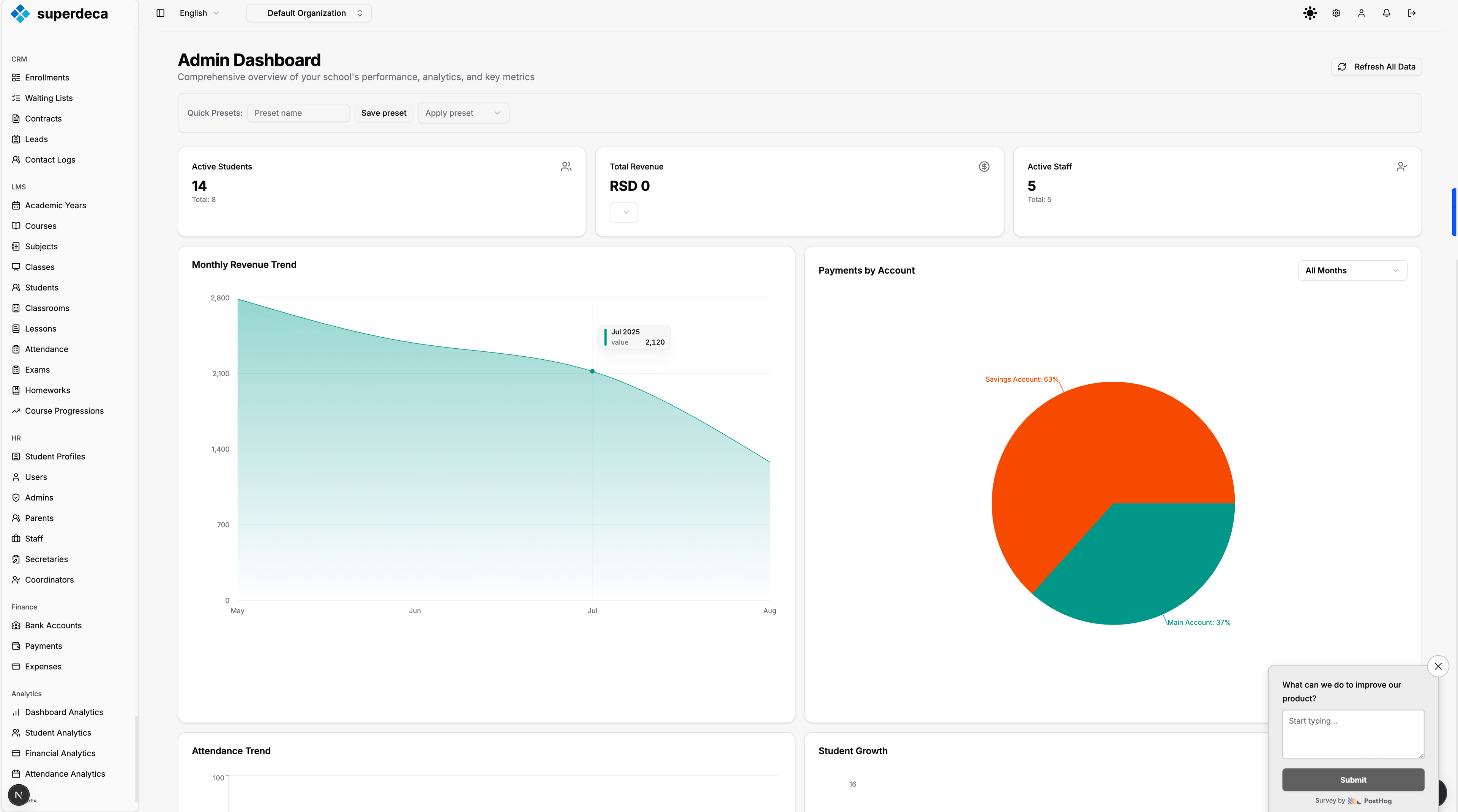 Edusoft dashboard screenshot